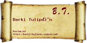 Berki Tulipán névjegykártya